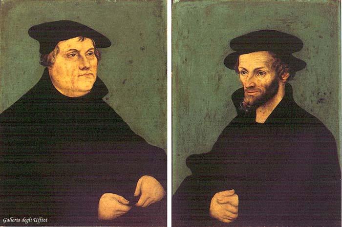 CRANACH, Lucas the Elder Portraits of Martin Luther and Philipp Melanchthon y Sweden oil painting art